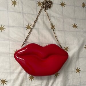 Red Lips  Crossbody Clutch Bag Purse